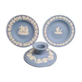 Vintage Set Blue Jasperware by  Wegdwood England, 2nd half 20th Century.