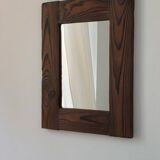 Minimalist wooden vintage bruzalist stained pine mirror