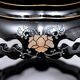 Pair of stools or side tables painted and lacquered wood - period: twentieth century