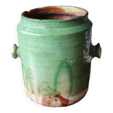 Old green glazed pot