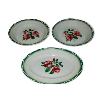 Dishes service Mirille Digoin Sarreguemines France