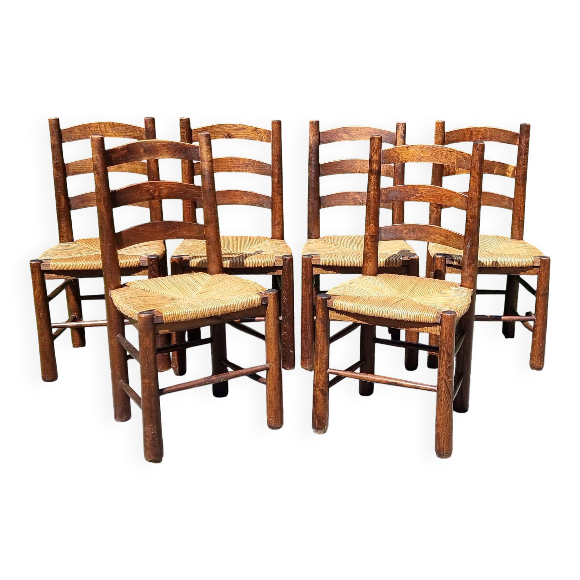 6 Savoyard style chairs by Perriand, Georges Robert