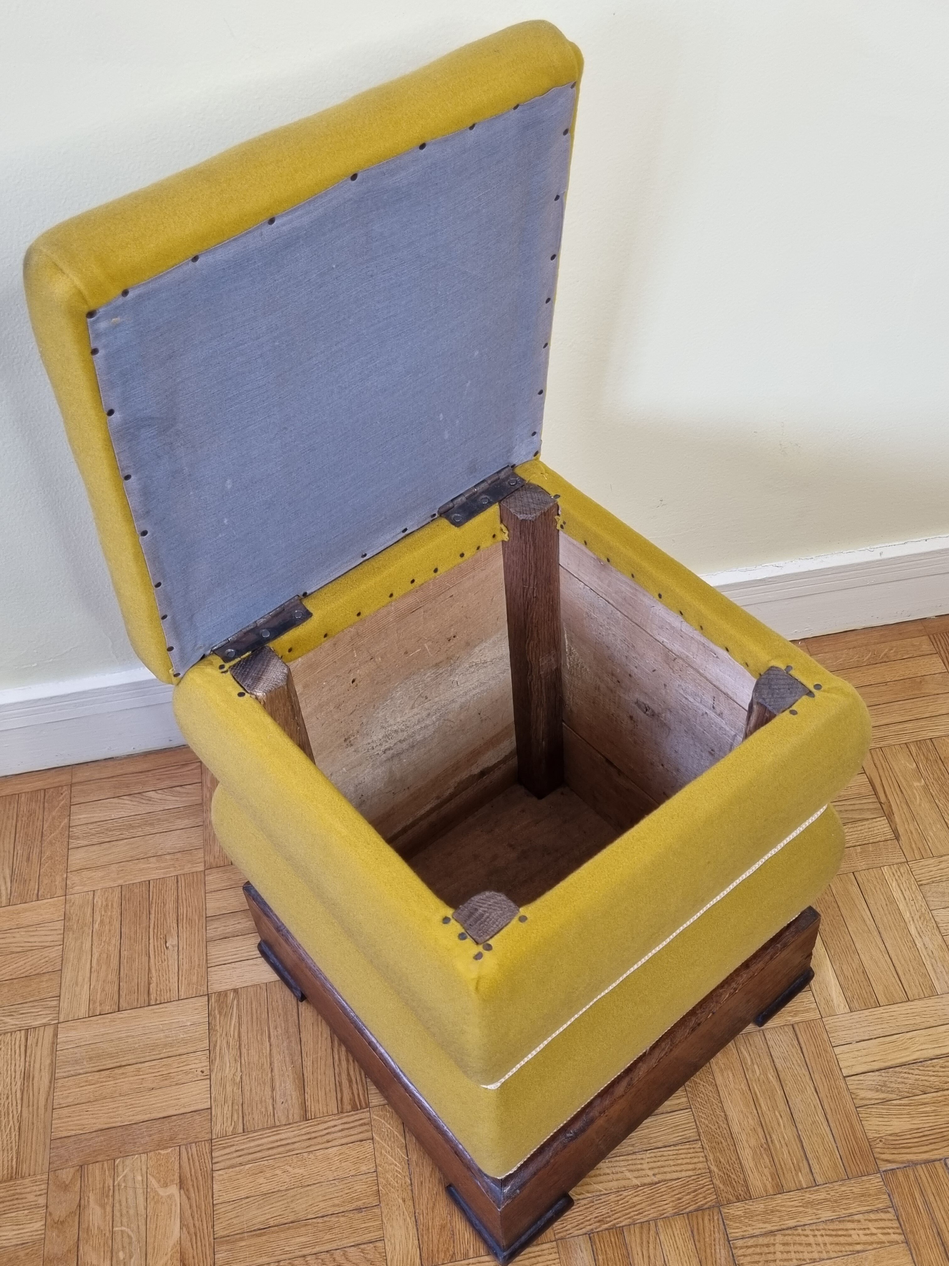 Ottoman ancient chest yellow broom