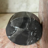 Paire de serre-livres livres en marbre rose et gris