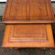 2 old wooden bedside tables with leather top