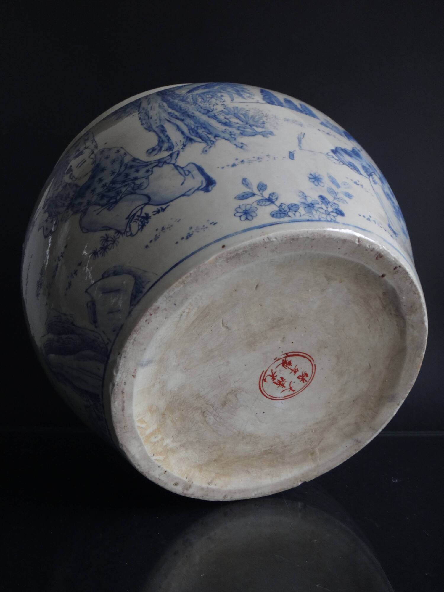 Ancient pot cover Chinese porcelain around 1900 Guangxu