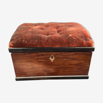 Coffret à bijou en bois de placage et velour