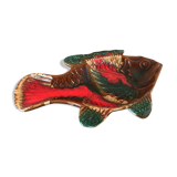 Plat à compartiments pour apéritif en céramique de vallauris  forme de poisson vintage 34 cm