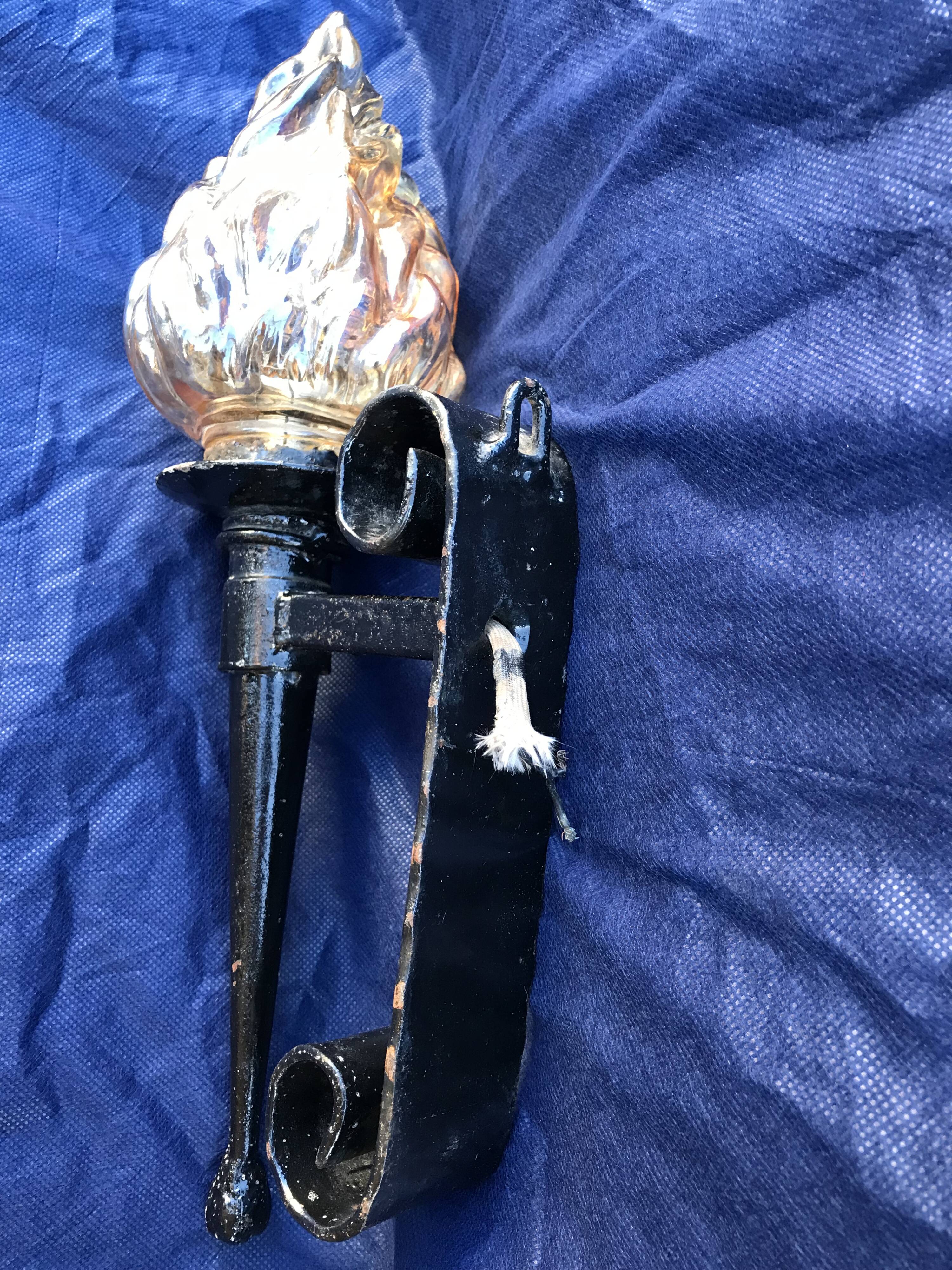 Vintage torch wall lamp