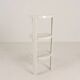 SET OF THREE STACKING SIDE TABLES IN WHITE MOULDED PLASTIC