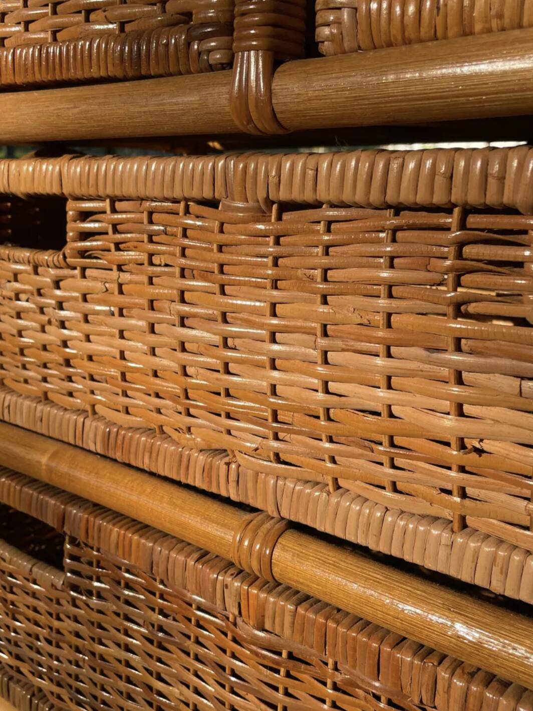 Vintage rattan chest of drawers