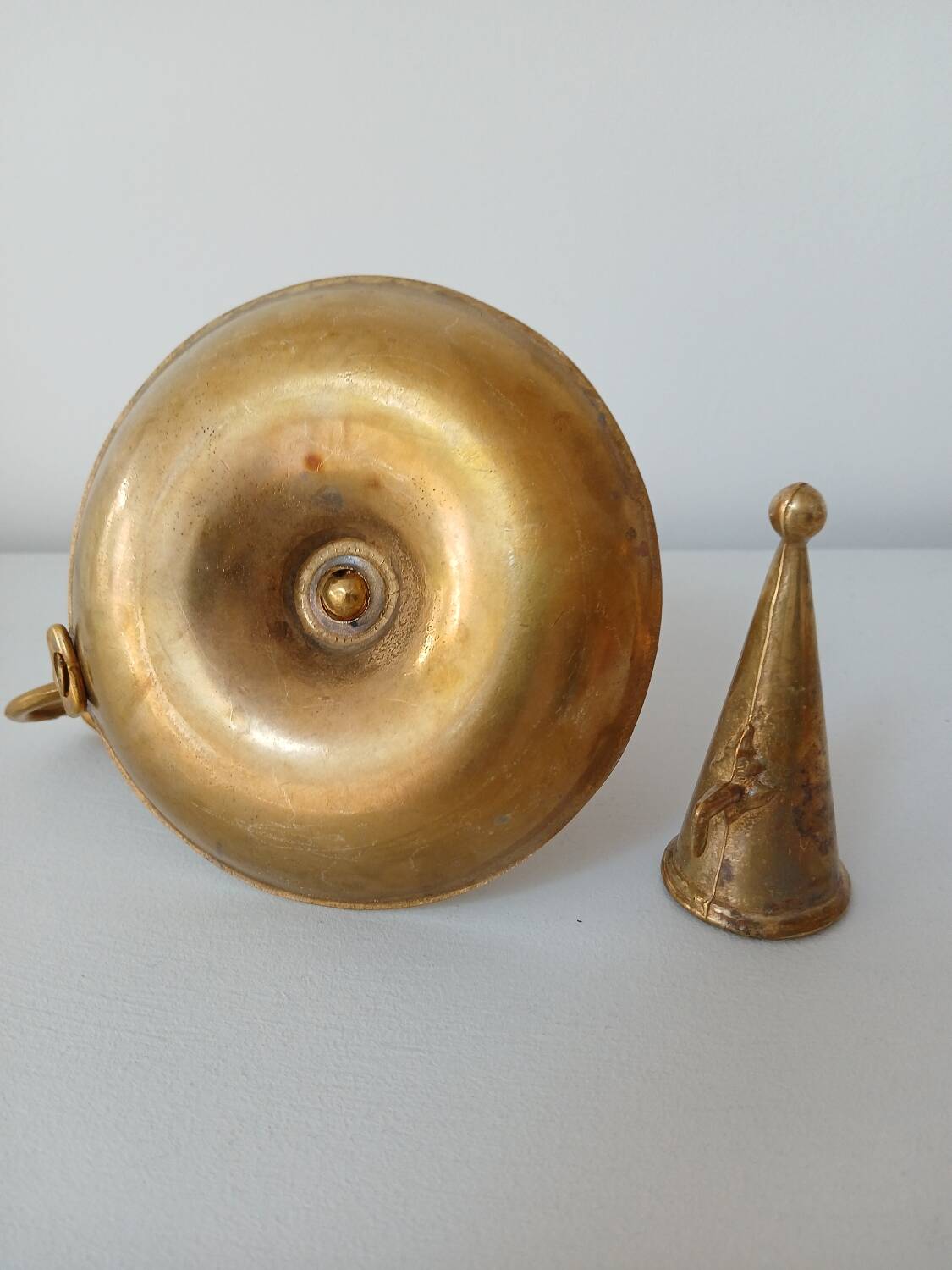 Set of 2 brass cellar rat candlesticks
