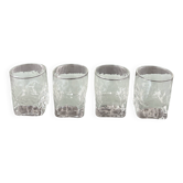 Ensemble de 4 verres à shot texturés vintage brutalistes
