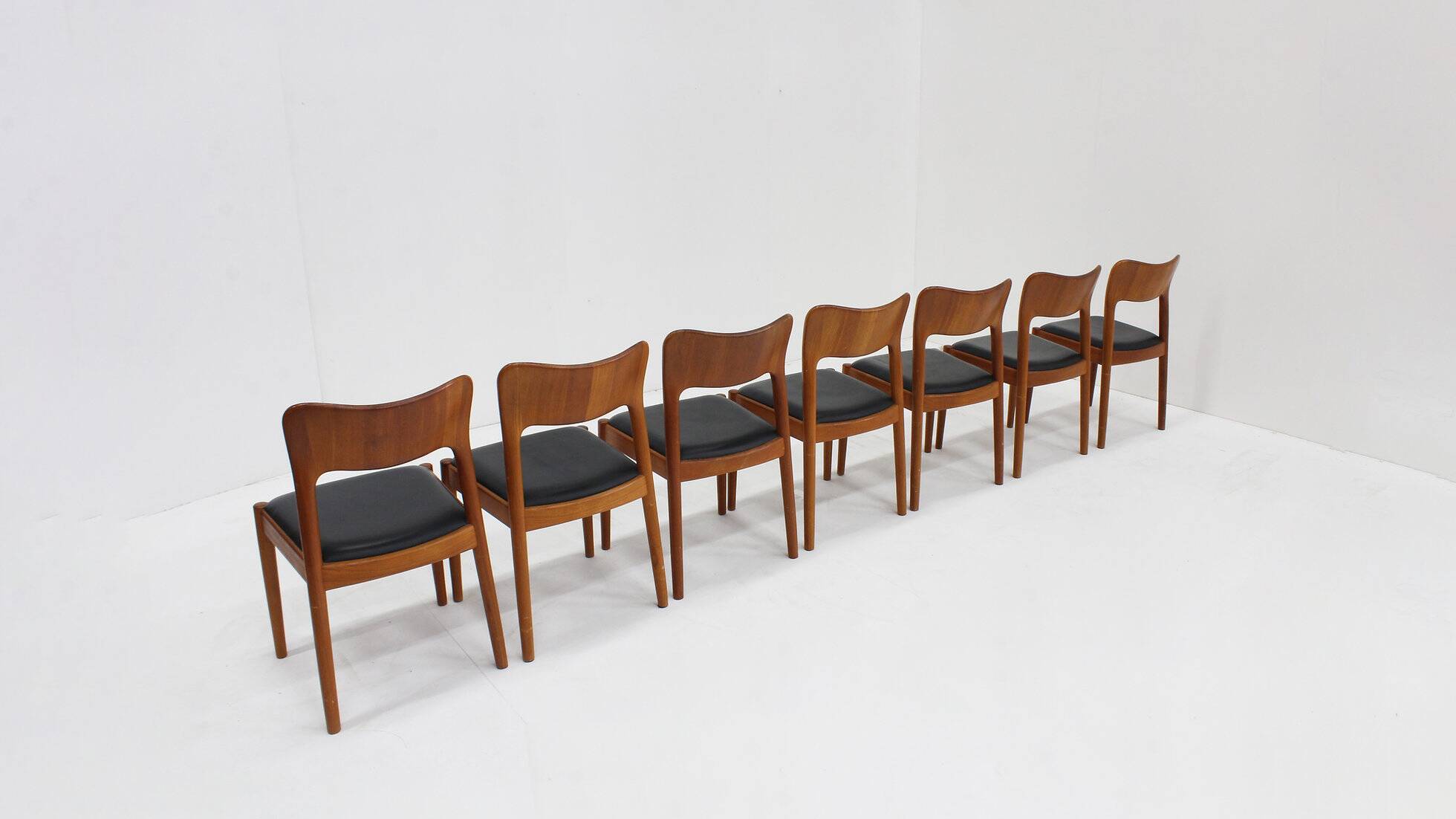 Vintage Danish dining chairs by Niels Koefoed 1960s teak set of 7
