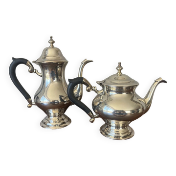 Cafetière et théière métal argenté