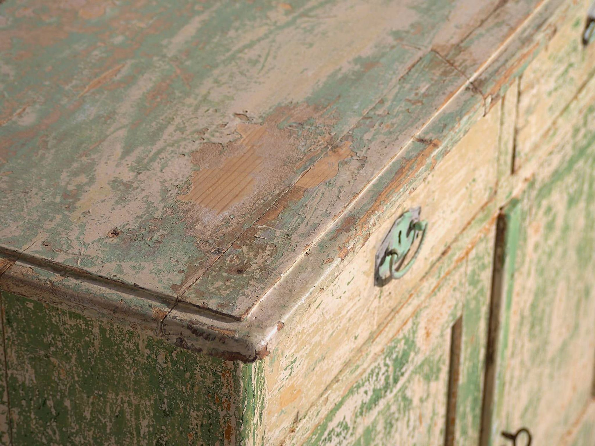 Old bedroom chest of drawers with green tones (c.1920) #8