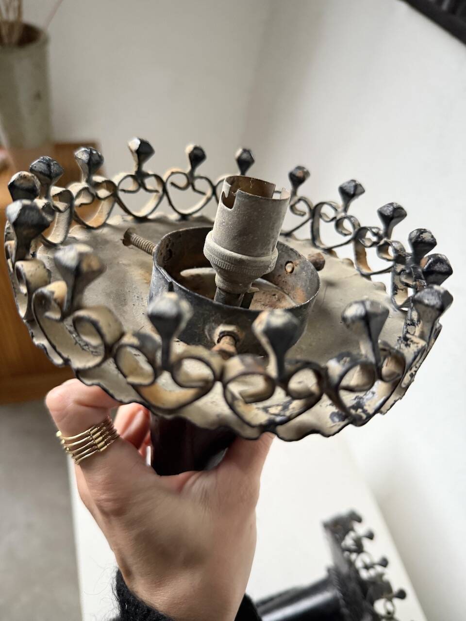 Black metal brutalist wall lights