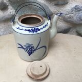 Beige and blue teapot