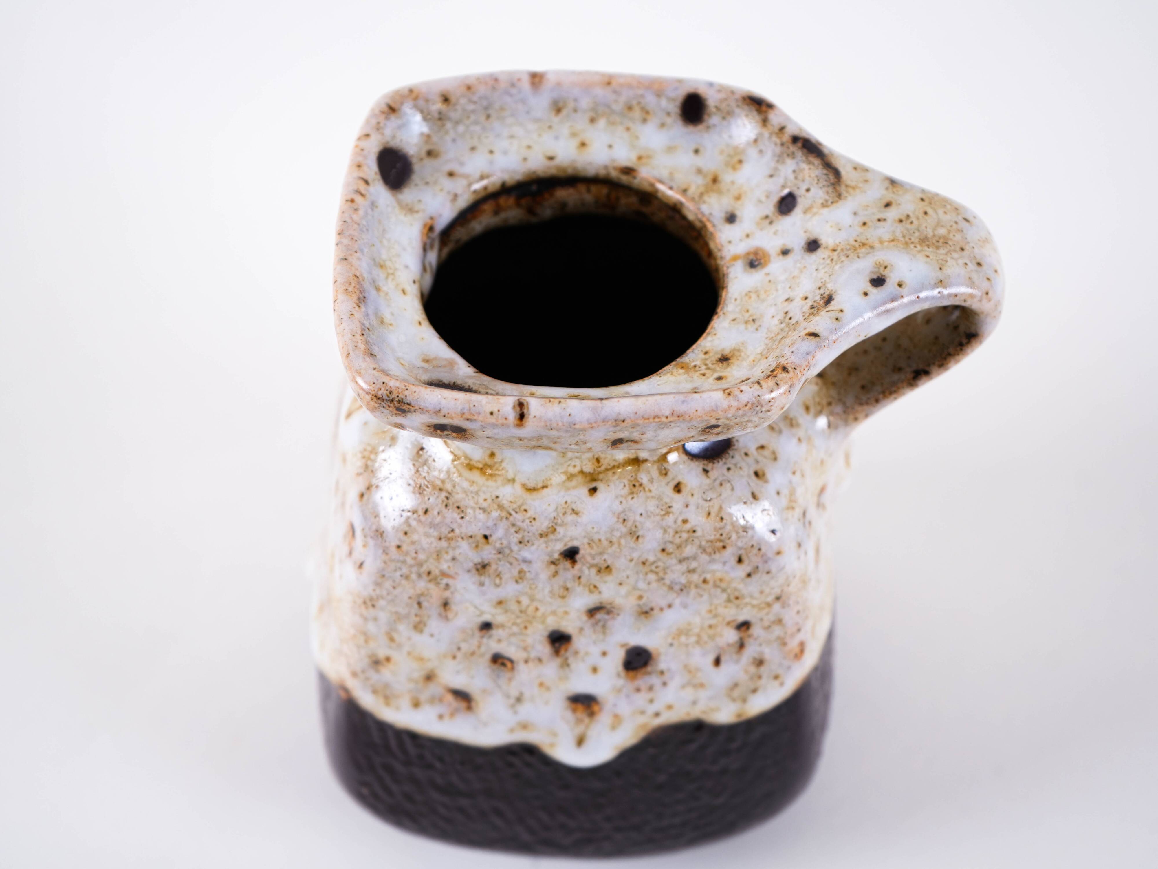 Ceramic vase with a handle, Danish design, 1960s, made in Denmark