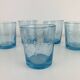 6 vintage blue bubble glass water glasses from Biot.