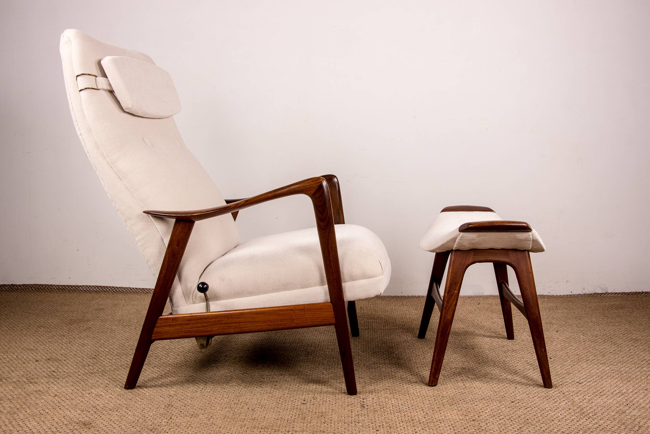 Large Norwegian Teak Armchair with Ottoman, Folke Ohlsson for Westnofa.