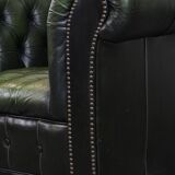 Green English Chesterfield Club Chair with a Vintage Look