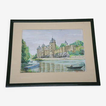 Watercolor painting signed P. Kneppert, The Castle