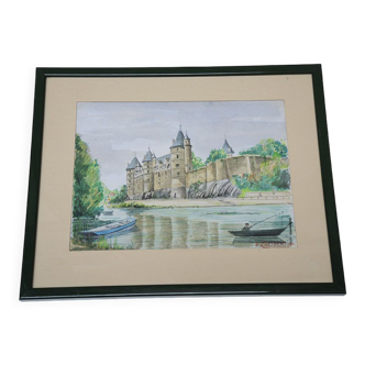 Watercolor painting signed P. Kneppert, The Castle