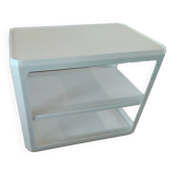 Vintage white bar cart by Alberto Rosselli for Kartell, 1970s Italy