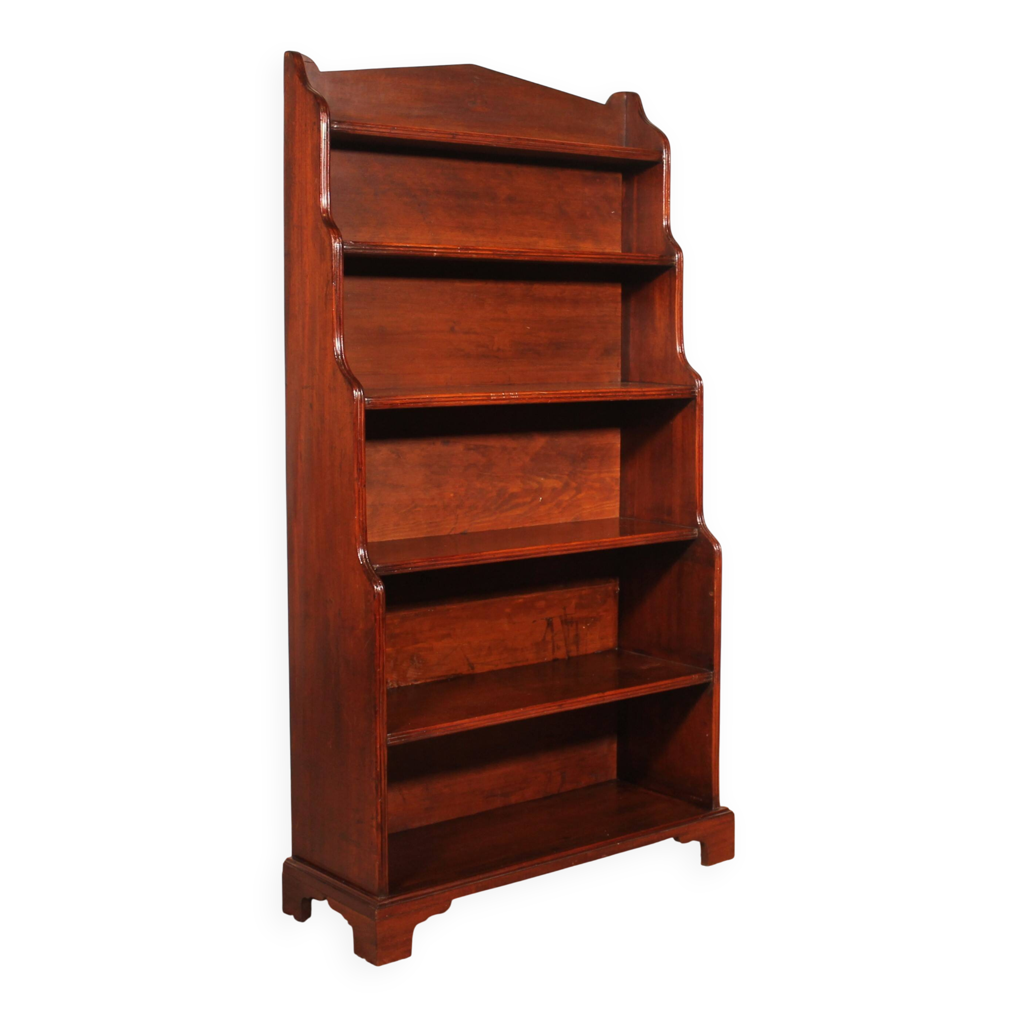 19th Century Mahogany Waterfall Bookcase