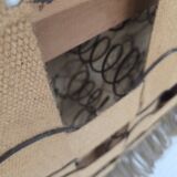 1950s, Danish 2-seater sofa, furniture velour, teak wood legs.