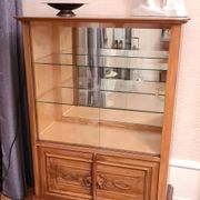 Art Deco walnut glass display case 1930-1940