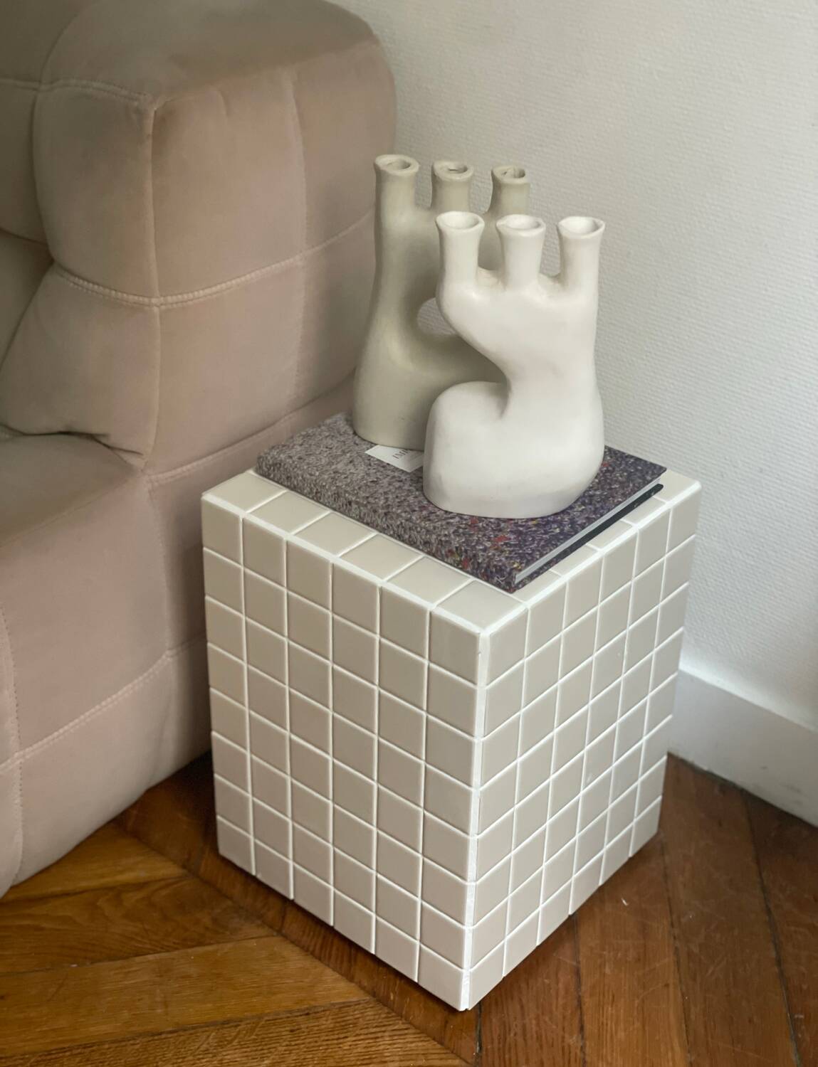 White sculpture vase minimalist bust ceramic white contemporary sculptural