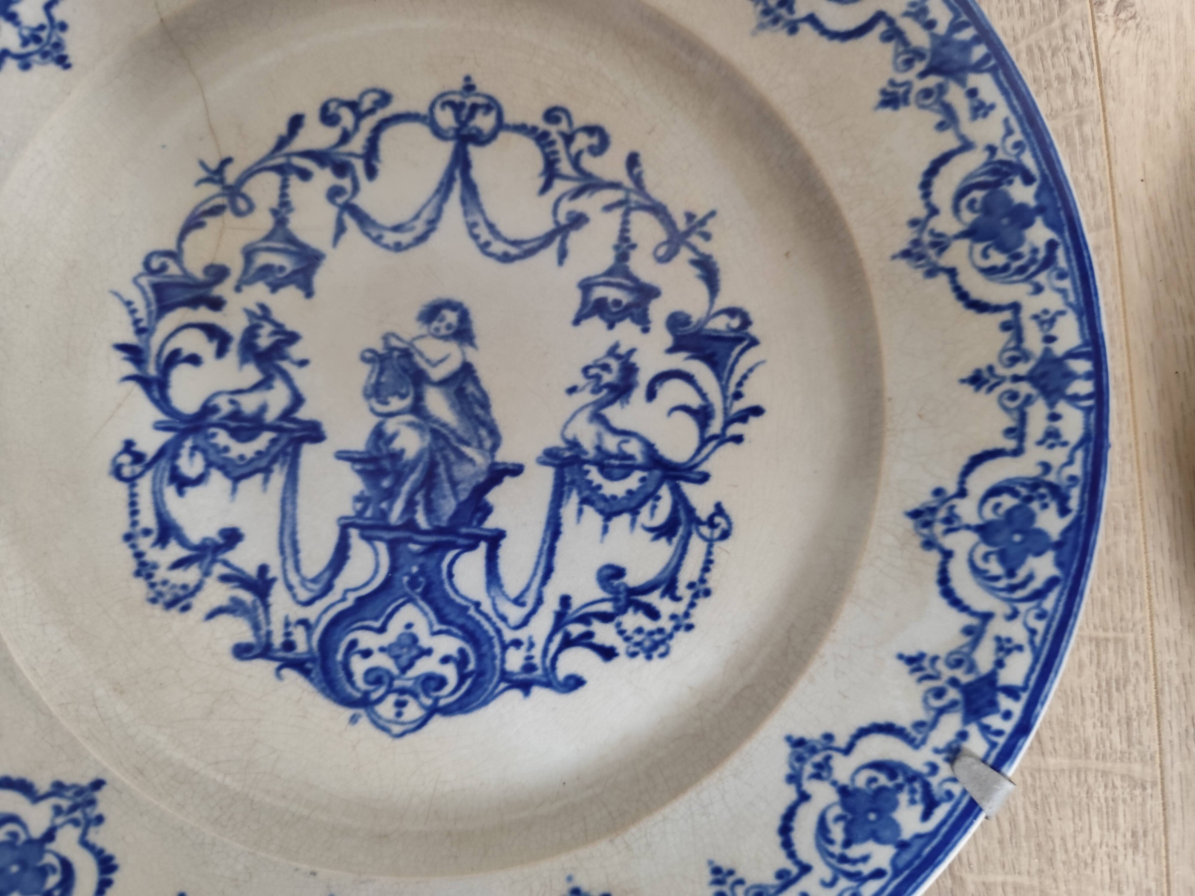 Duo d'assiettes Jules VIEILLARD & Cie XIXè Modèle Moustiers