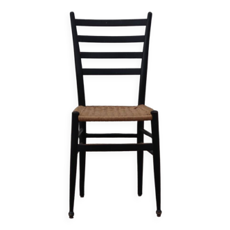 Chaise noire en bois italienne