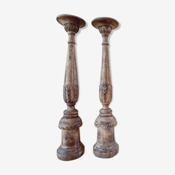 Wooden candlestick