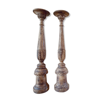 Wooden candlestick