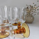 Set of 8 amber glasses