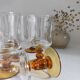 Set of 8 amber glasses