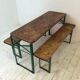 Vintage German beer table and benches of custom length