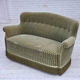 1960s, Danish 2-seater sofa, original furniture velour, beech wood.