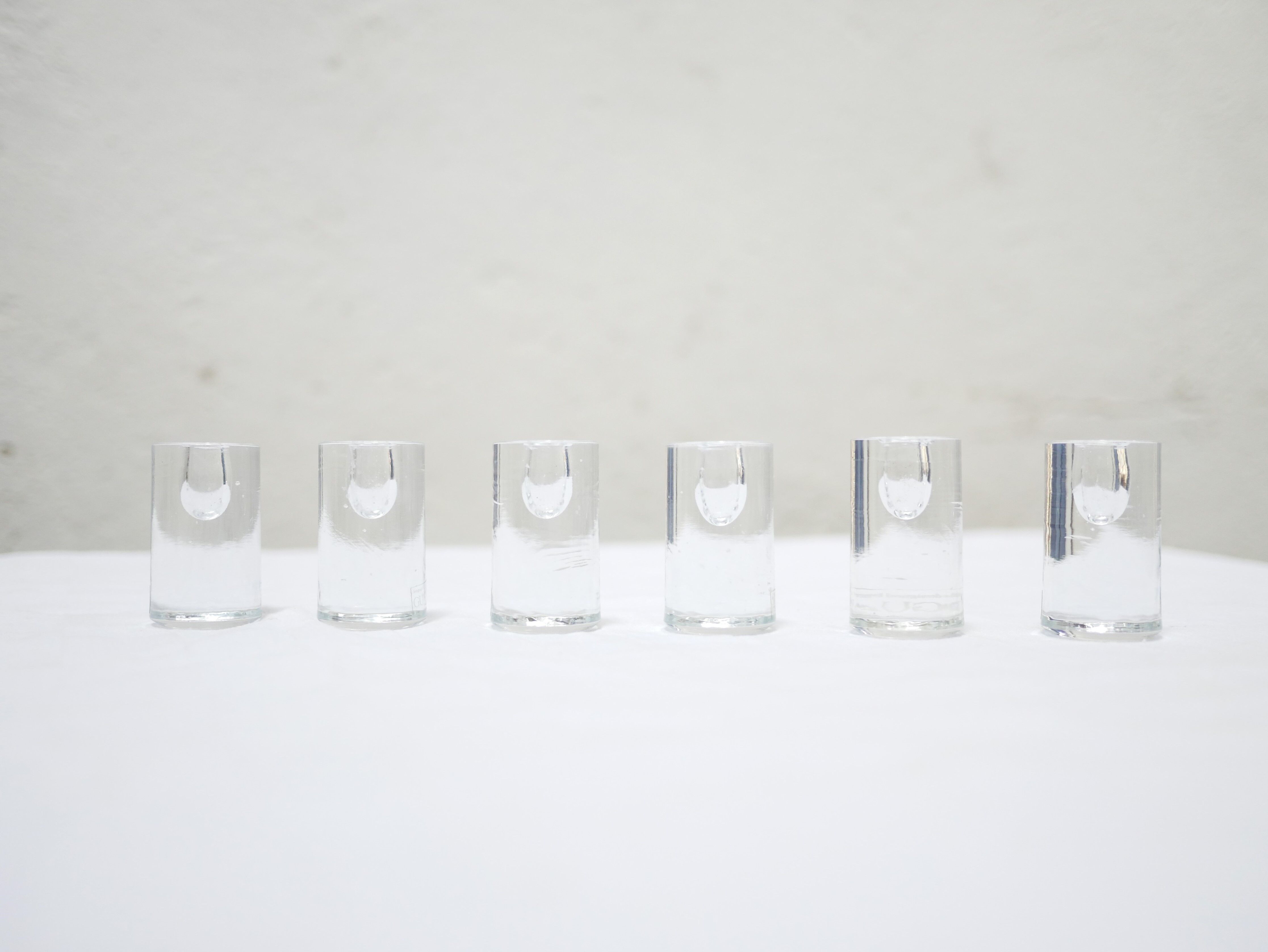 Series of 6 vintage blown glass candle holders edited by Guaxs