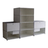 Lot of 3 designer furniture: usm haller white: 1 column with 2 modules.