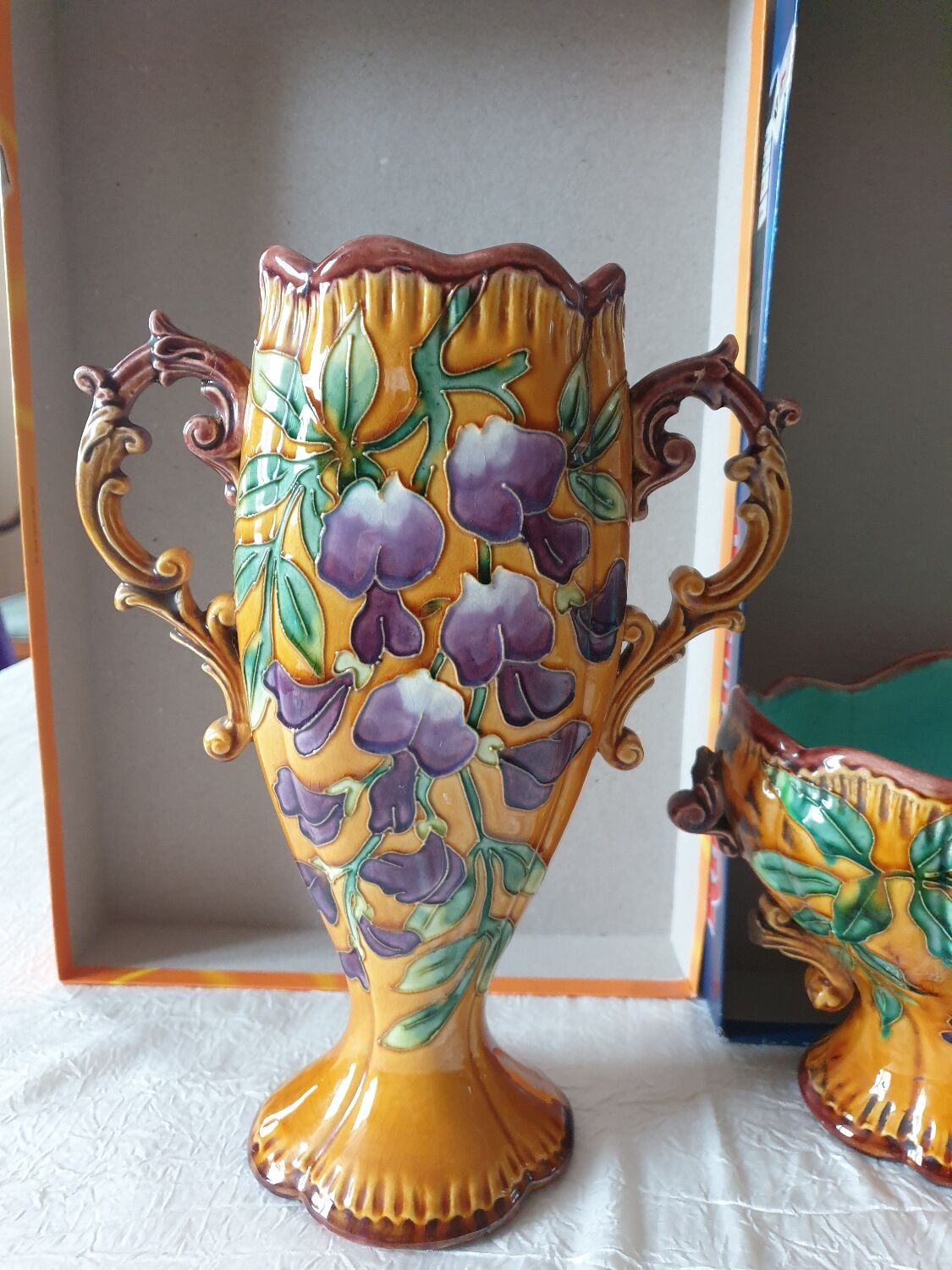 Set vase and planter longchamp iron earth