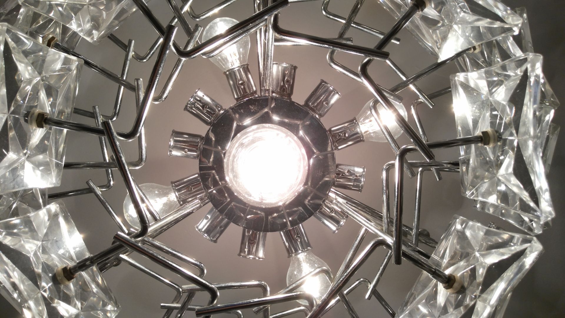 Chandelier vintage glass 1970 s