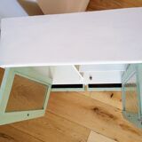 50s vintage medicine cabinet white celadon wood of poplar