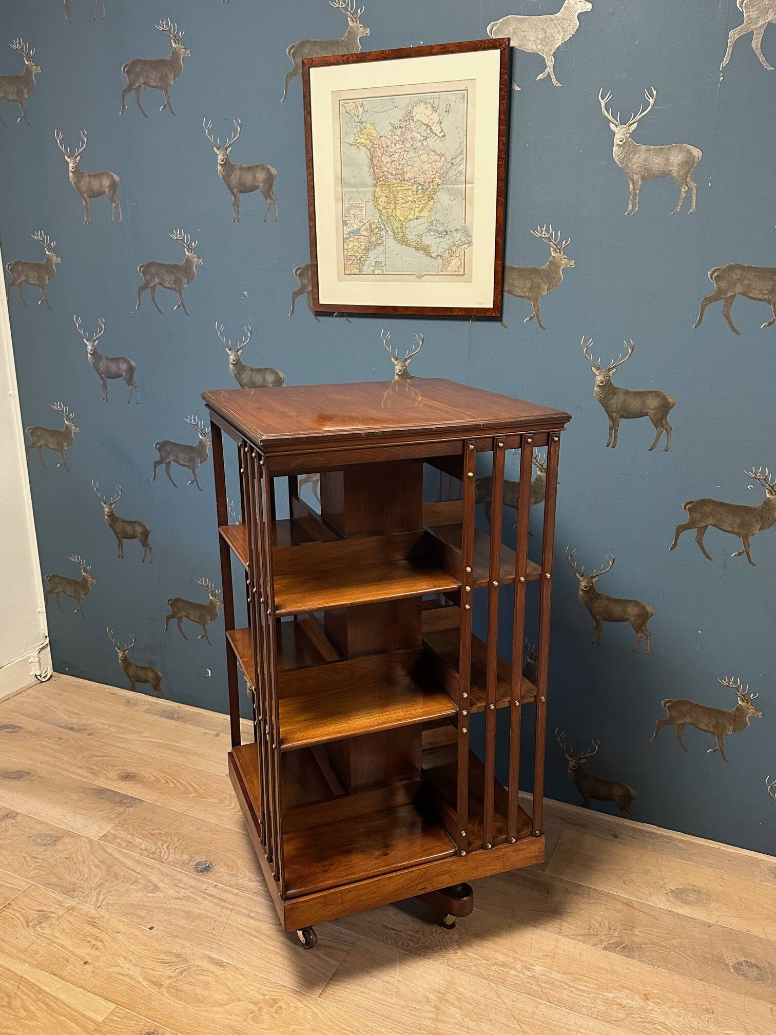 Large antique revolving bookcase