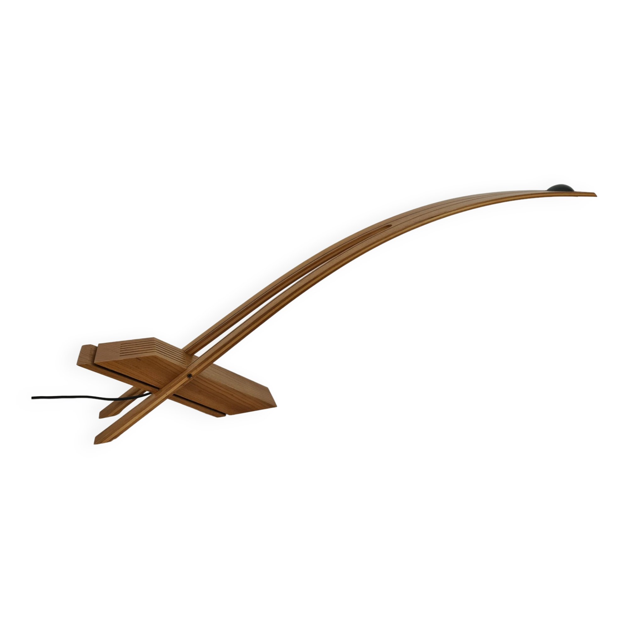 Syko desk lamp by bernard brousse in elm 1980s