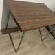 wooden table with metal legs – 1960s/70s