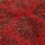 Hand-knotted persian overdyed 1970s 290 cm x 377 cm red wool carpet